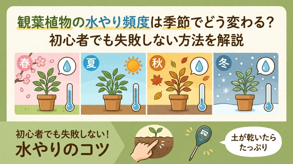 観葉植物の水やり頻度は季節でどう変わる？初心者でも失敗しない方法を解説