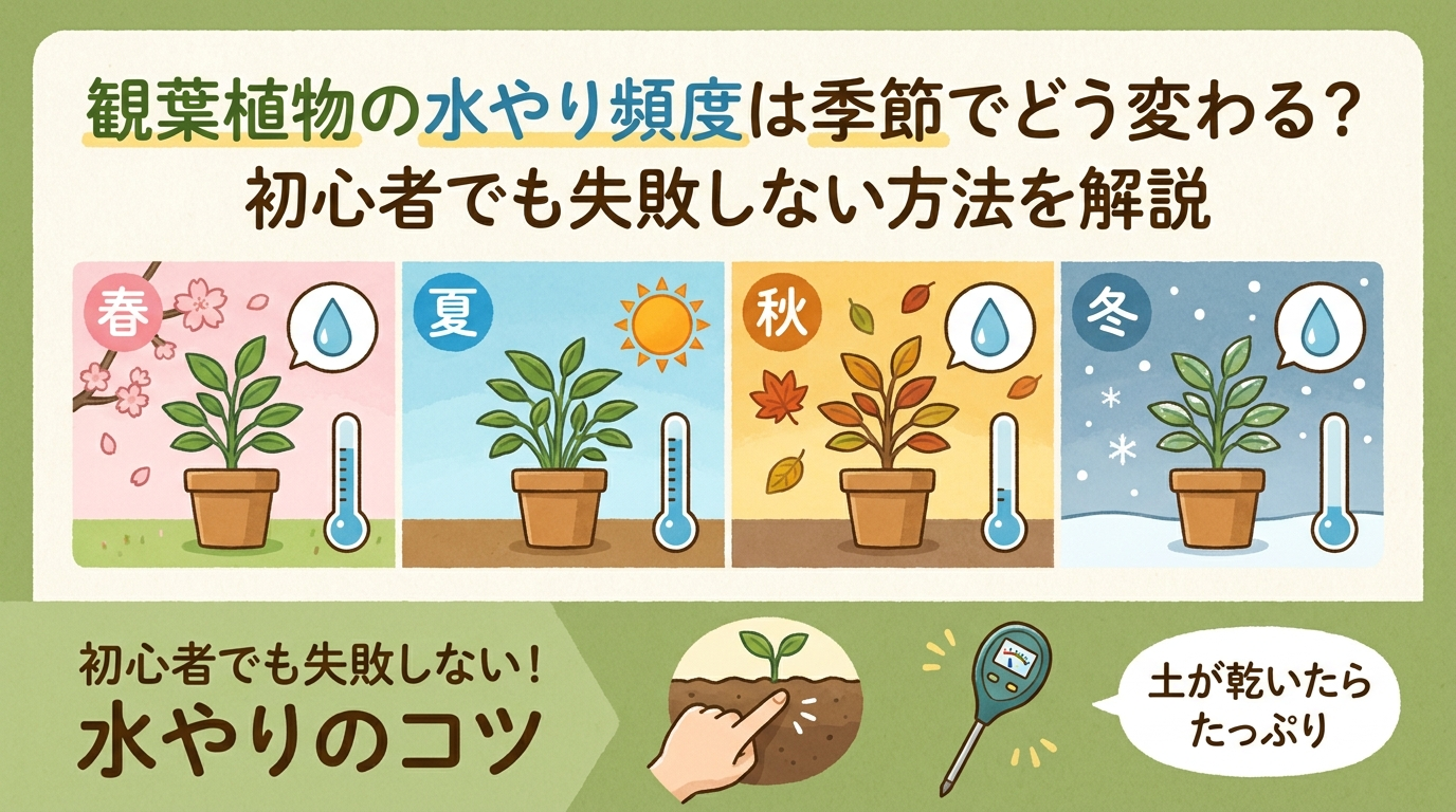 観葉植物の水やり頻度は季節でどう変わる？初心者でも失敗しない方法を解説
