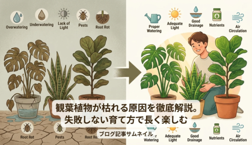 観葉植物が枯れる原因を徹底解説。失敗しない育て方で長く楽しむ