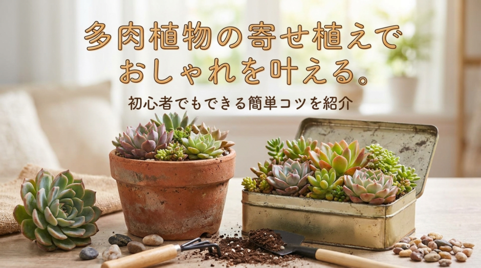 多肉植物の寄せ植えでおしゃれを叶える。初心者でもできる簡単コツを紹介