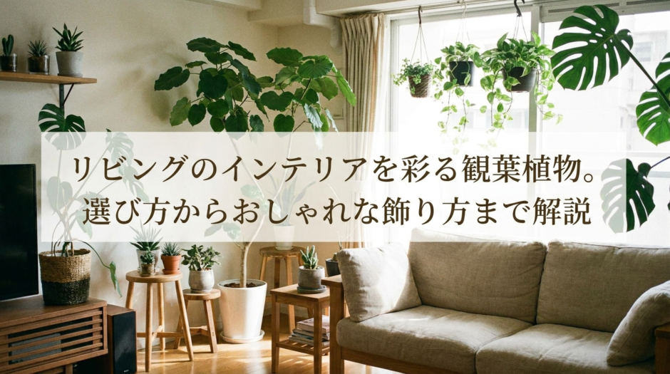リビングのインテリアを彩る観葉植物。選び方からおしゃれな飾り方まで解説