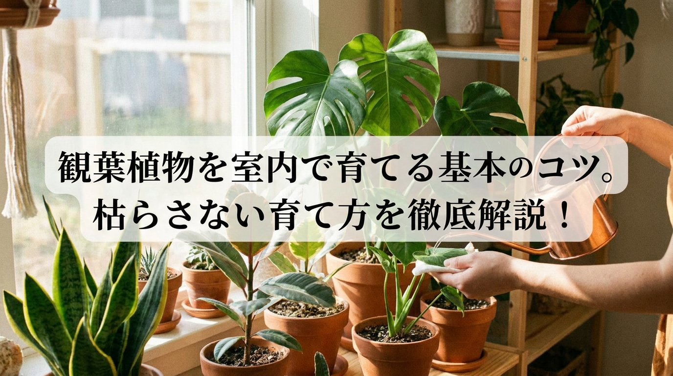 観葉植物を室内で育てる基本のコツ。枯らさない育て方を徹底解説！