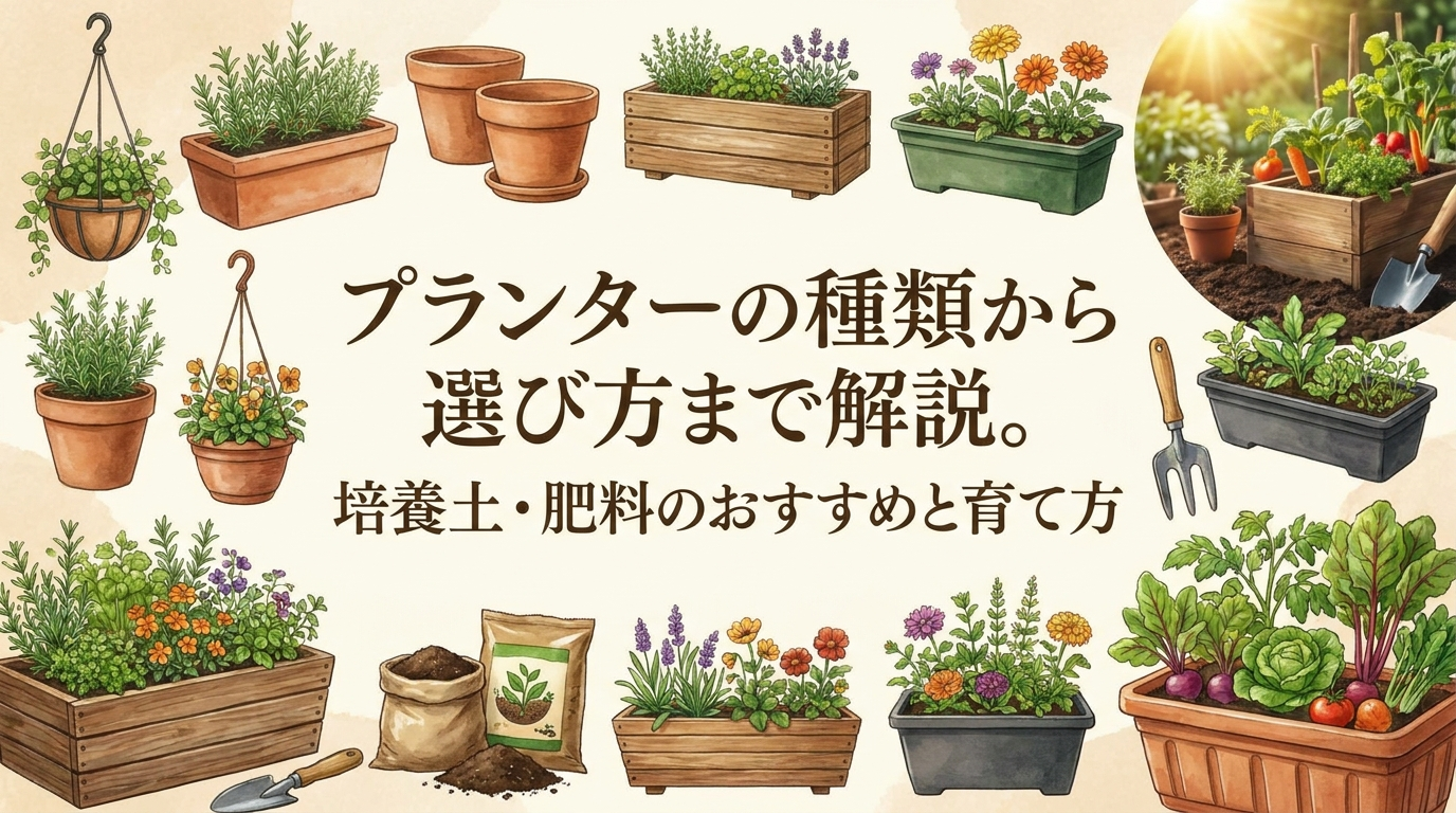 プランターの種類から選び方まで解説。培養土・肥料のおすすめと育て方