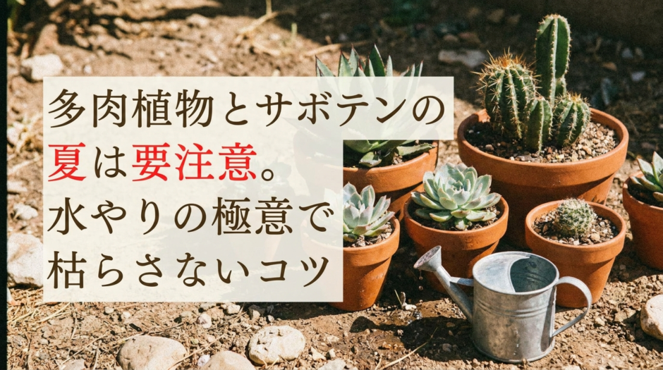 多肉植物とサボテンの夏は要注意。水やりの極意で枯らさないコツ